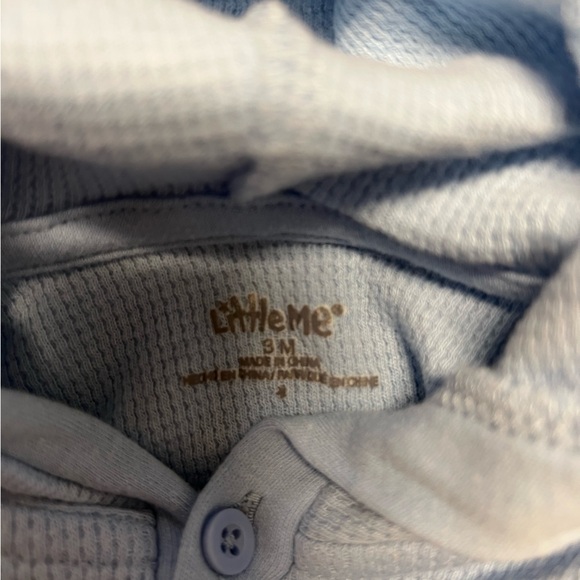 Little Me 3 Month Blue Weenie Dog 100% Cotton Hoodie w/ Button Detail - Picture 6 of 7